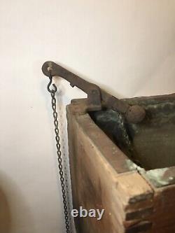 Victorian water closet syphon copper lined wood wall mount peck bros New Haven