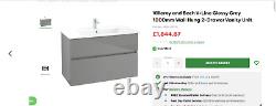 Villeroy & Boch Glossy Grey 1000mm V line vanity unit & basin RRP £2000