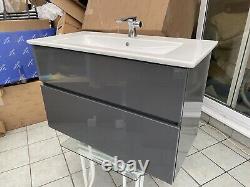Villeroy & Boch V Line 1000mm Glossy Grey vanity unit + ceramic basin RRP £1844