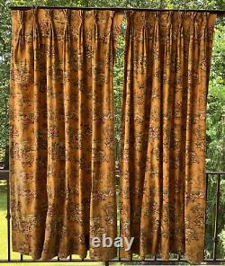 Vintage Handmade Cameo French Country Toile 2 Large Curtains Drapes Pair Custom