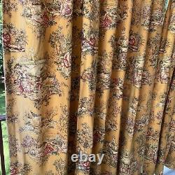 Vintage Handmade Cameo French Country Toile 2 Large Curtains Drapes Pair Custom