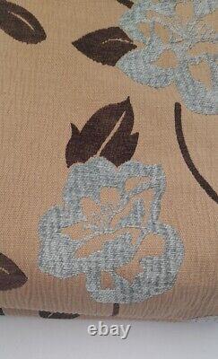 Vintage Lined Jacquard Floral Curtains Thick Heavy Pair Of (2x) w-147cm D-230cm