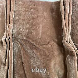 Vintage Velvet SINGLE Curtain Brown Triple Pleat 54 W x 82 L Cotton