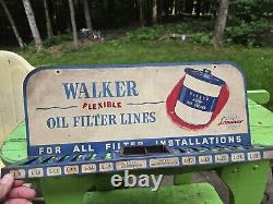 Vintage Walker Flexible Oil Filter Lines Wall Mount Display Advertising Sign