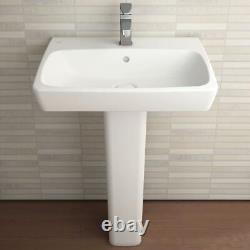 Vitra M Line 1th 600mm Countertop Basin with Full pedestal 5662B003-0973