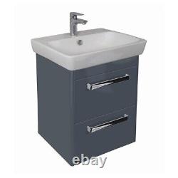 Vitra M-Line 600mm Gloss Grey 2 Drawer Wash Basin Unit