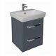 Vitra M-Line 600mm Gloss Grey 2 Drawer Wash Basin Unit