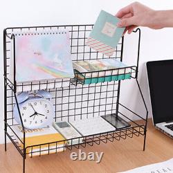 Wall Mounted Wire Basket Shelves Kitchen Countertop Organizer Metallic Line