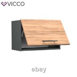 Wall cabinet flat kitchen wall cabinet Fame-Line 60 cm anthracite oak Vicco