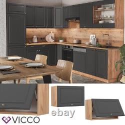 Wall cabinet flat kitchen wall cabinet Fame-Line 60 cm cottage anthracite Vicco