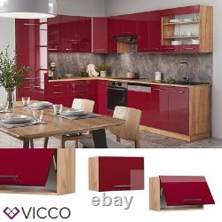 Wall cabinet flat kitchen wall cabinet kitchen Fame-Line 60cm oak bordeaux Vicco