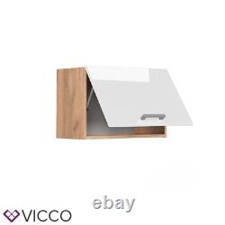 Wall cabinet flat kitchen wall cabinet kitchen R-Line 60 cm oak white Vicco