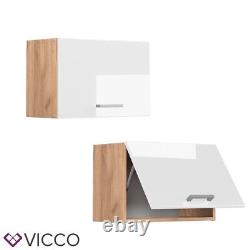 Wall cabinet flat kitchen wall cabinet kitchen R-Line 60 cm oak white Vicco