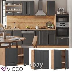 Wall cabinet kitchen wall cabinet Fame-Line 60 cm cottage anthracite Vicco