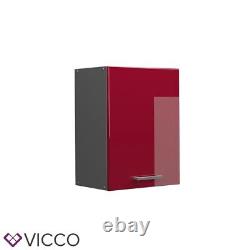 Wall cabinet storage modern kitchen cabinet R-Line 45 cm anthracite red Vicco