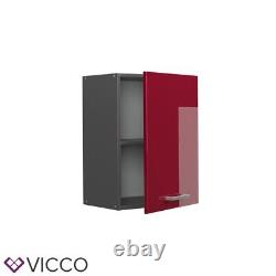 Wall cabinet storage modern kitchen cabinet R-Line 45 cm anthracite red Vicco