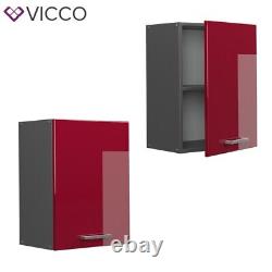 Wall cabinet storage modern kitchen cabinet R-Line 45 cm anthracite red Vicco