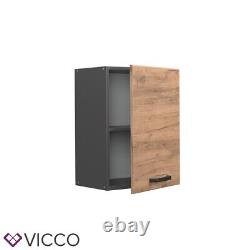 Wall cabinet wall storage kitchen cabinet R-Line 45 cm anthracite oak Vicco