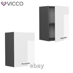 Wall cabinet wall storage kitchen cabinet R-Line 45 cm anthracite white Vicco