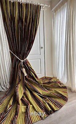ZOFFANY Velvet Lined Curtains 73w 113d 2.87m Pinch Pleat Pair 2 of 2