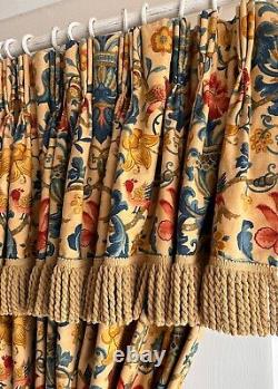 Zoffany Pompadour Lined Curtains 52w x 92d Beige/Gold/Indigo Pair 2 of 2